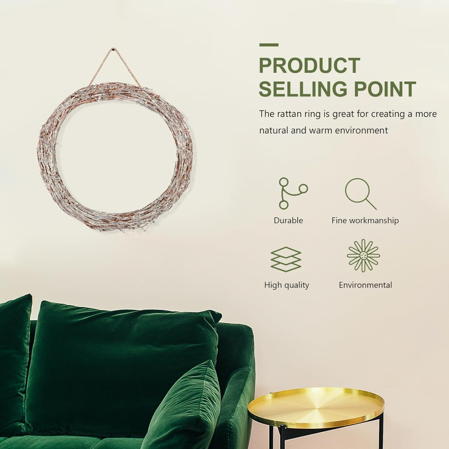 Circle Rattan Wreath DIY Supplies for Home Decor
