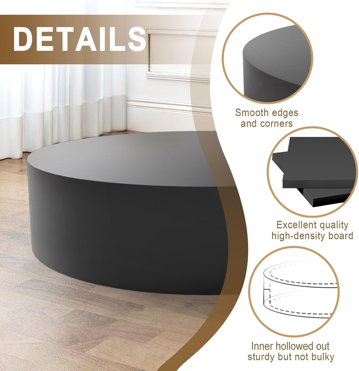Jueraori Black Round Display Pedestal Stand