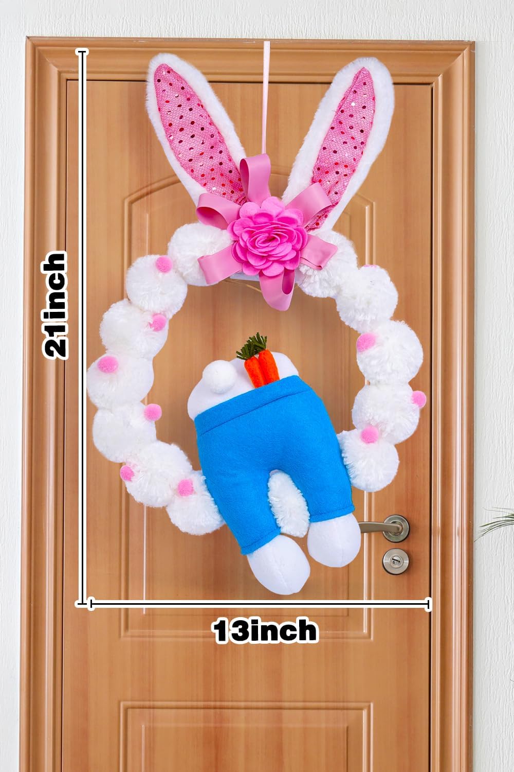 ALLYORS 21 Inch Easter Door Wreath