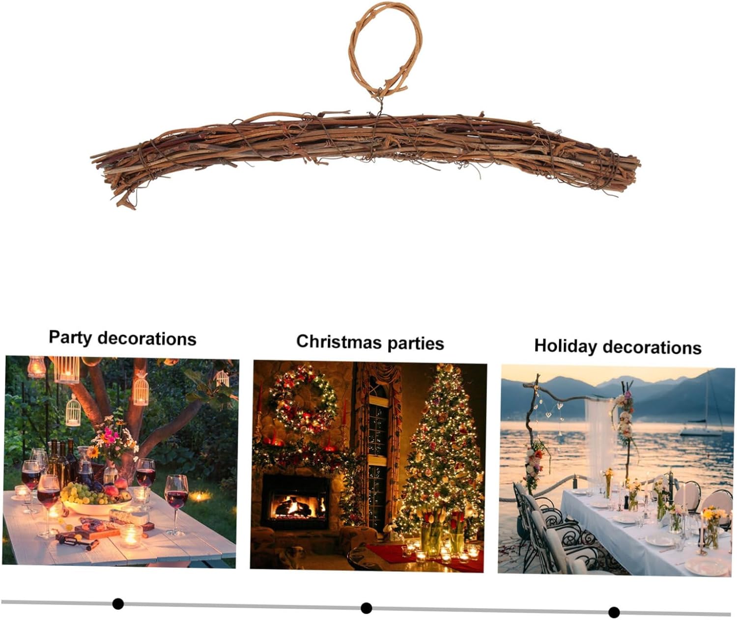 Cabilock Heart Shaped Rattan Wreath Hanger Front Door Decor