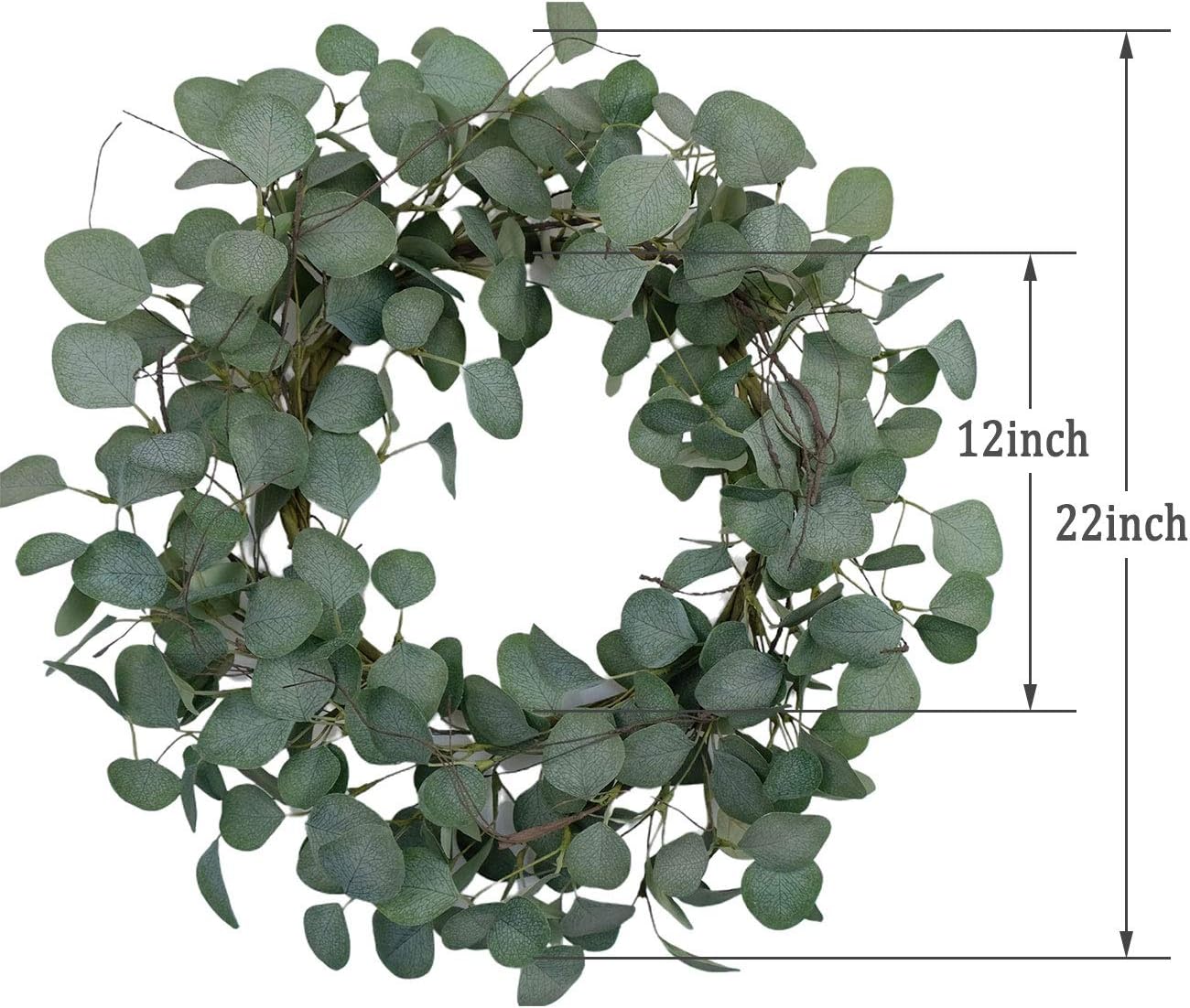 Idyllic Eucalyptus Leaves Wreath 22 Inches Front Door Decor