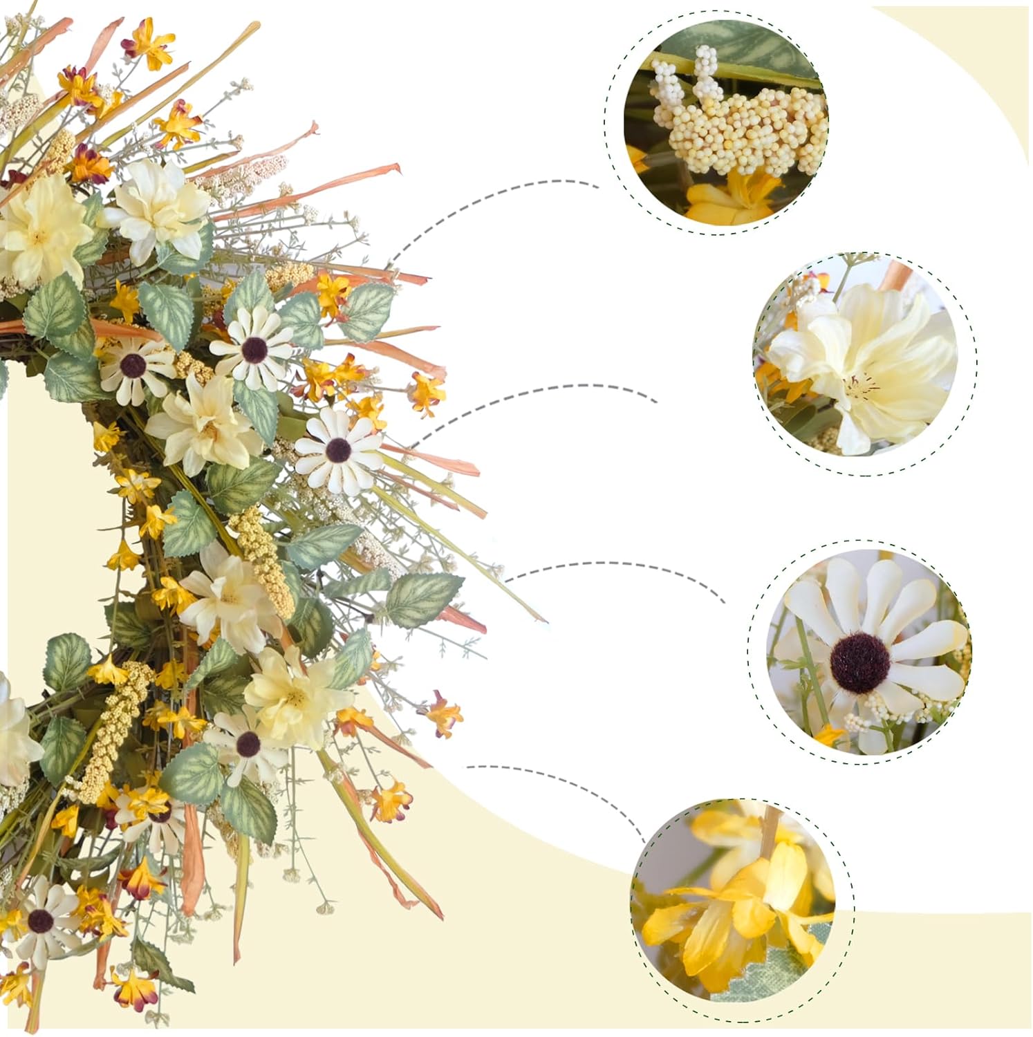 Idyllic 20 Inch Spring Summer Front Door Wreath