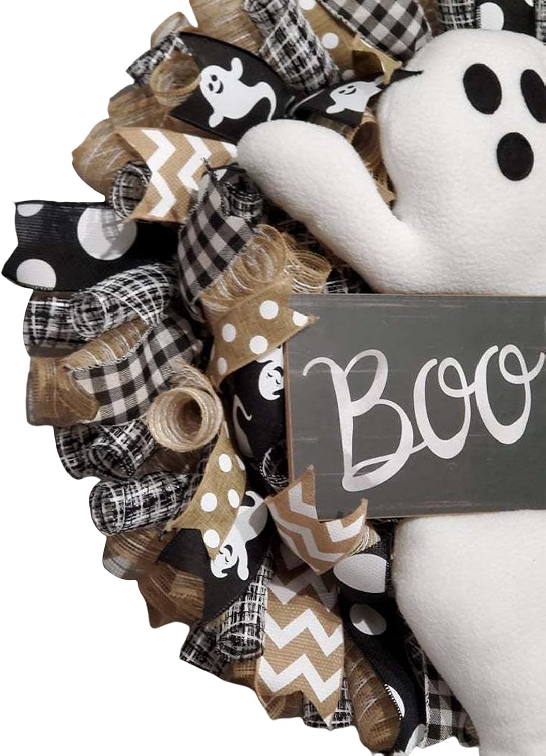 ZintaozT Halloween Ghost Wreath Front Door Decoration