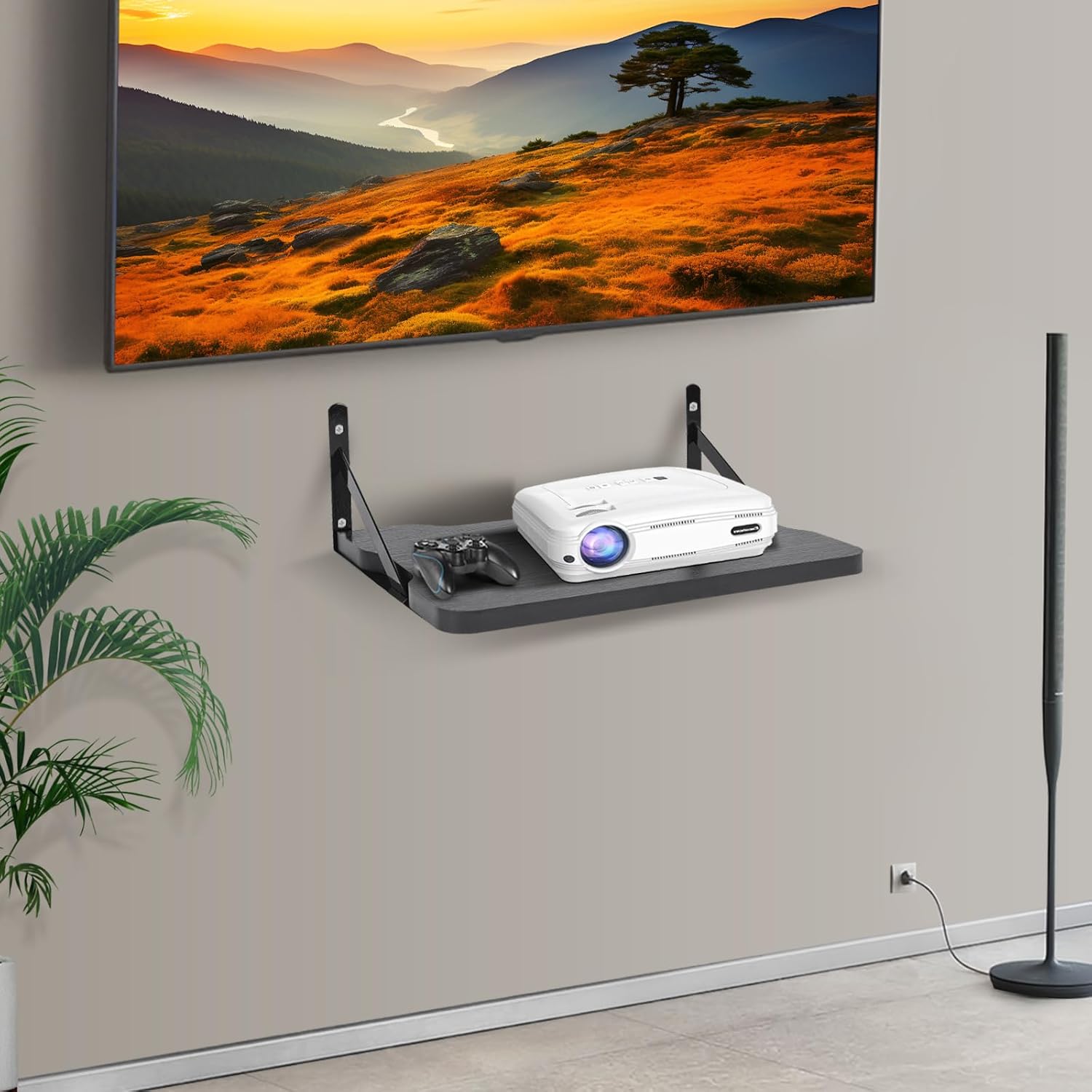 Black Small Mini Projector Shelf for Router and Modem