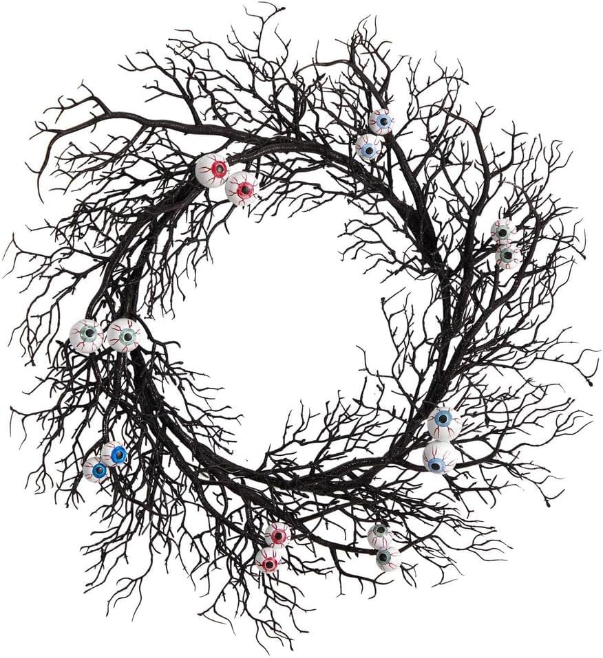 Nearly Natural 30in Halloween Eyeballs Twig Wreath
