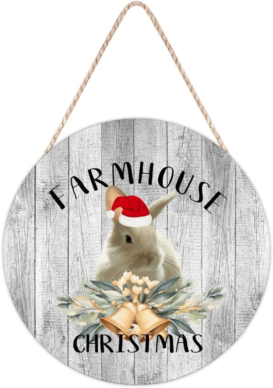 Farmhouse Door Hanger with Santa Hat and Animal Designs