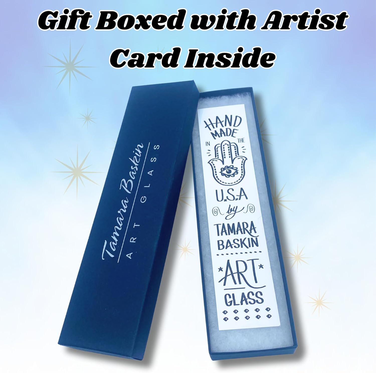 Sparkling Art Glass Mezuzah with Life Guarantee