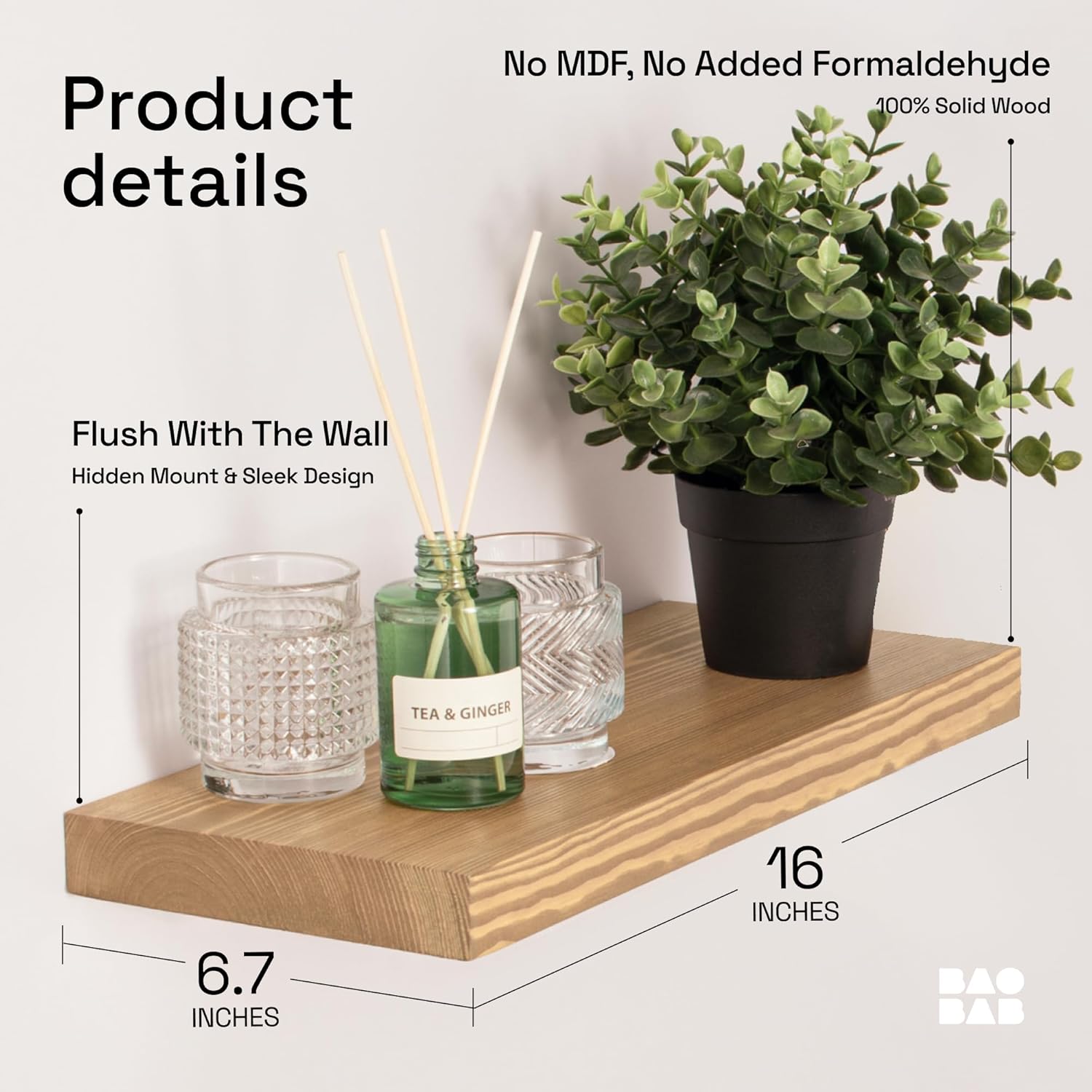 BAOBAB WORKSHOP Oak Floating Shelves Set of 2