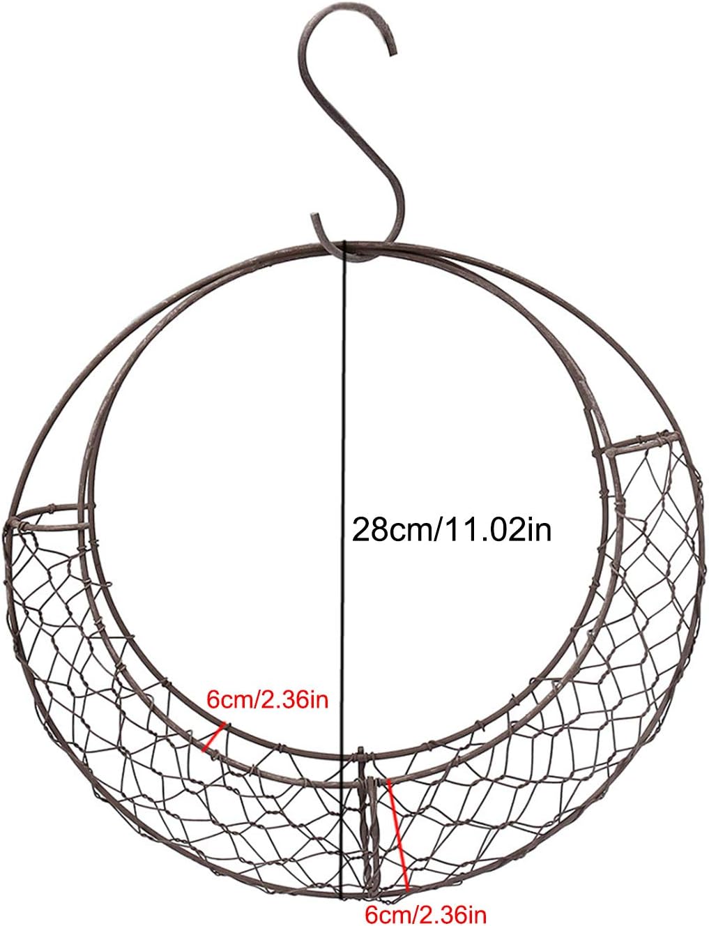 Moobom Wire Wreath Frame Hanger with Hook for Home Garden