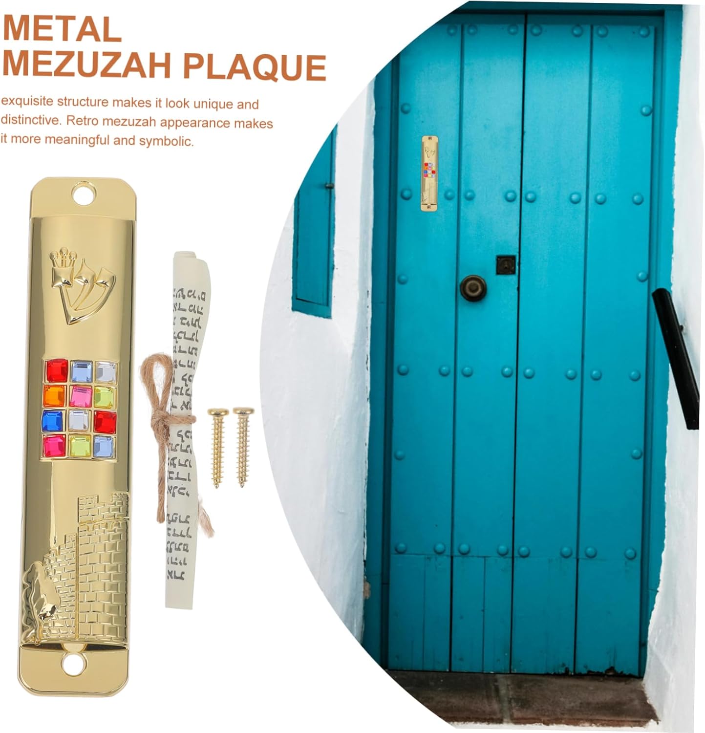 Kosher Mezuzah Scroll Door Decor Metal Frame
