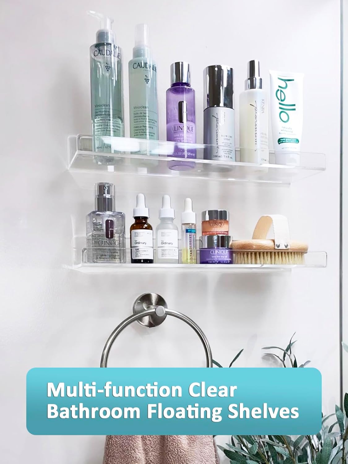 Albumgit 4 Pack Clear Floating Wall Shelves