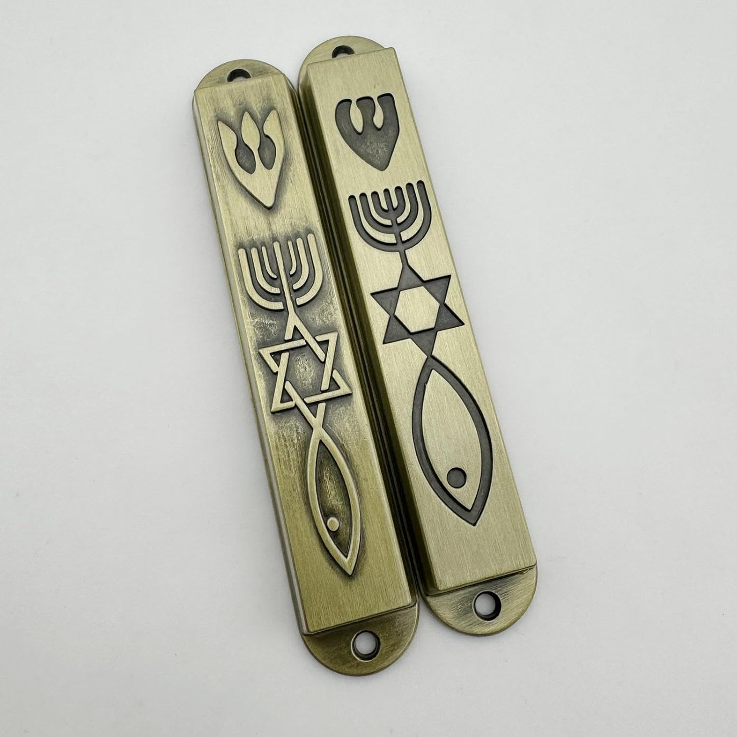 2 Pieces Modern Metal Mezuzahs Door Decor