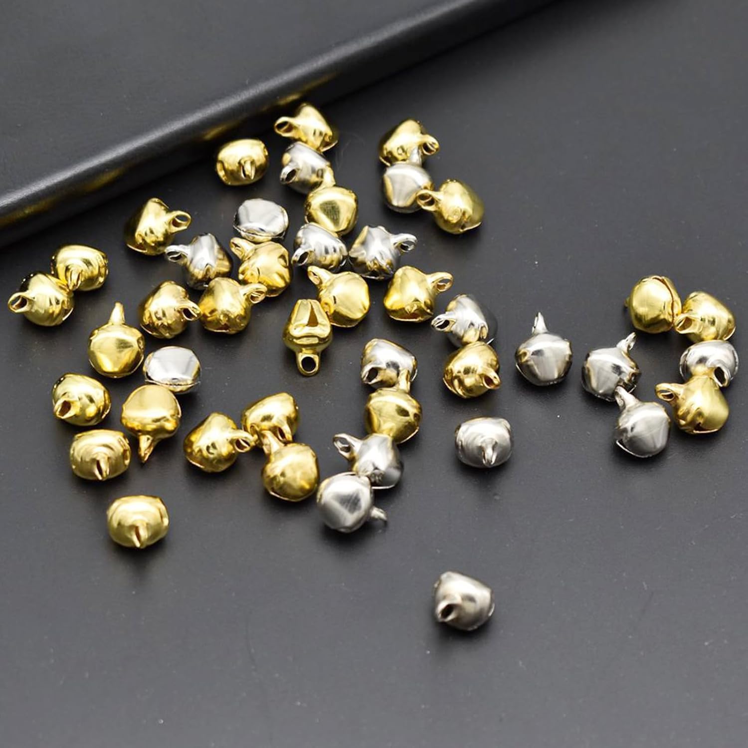100 Mini Silver Bells 12mm for Decorating