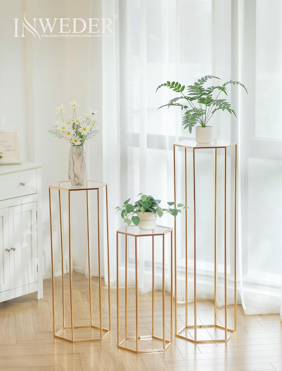Cylinder Pedestal Stands for Party 3PCS Cake Table Stand