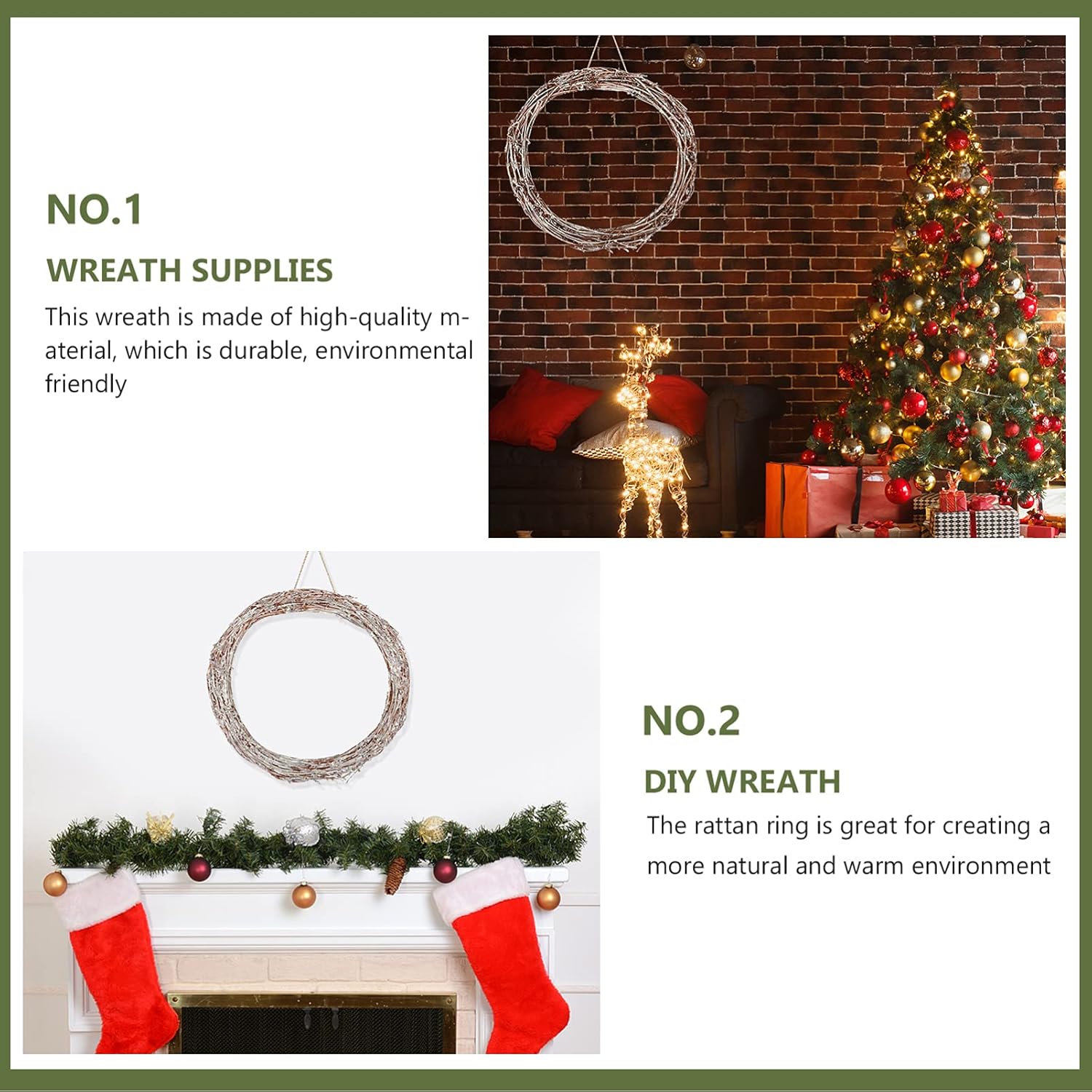Circle Rattan Wreath DIY Supplies for Home Decor