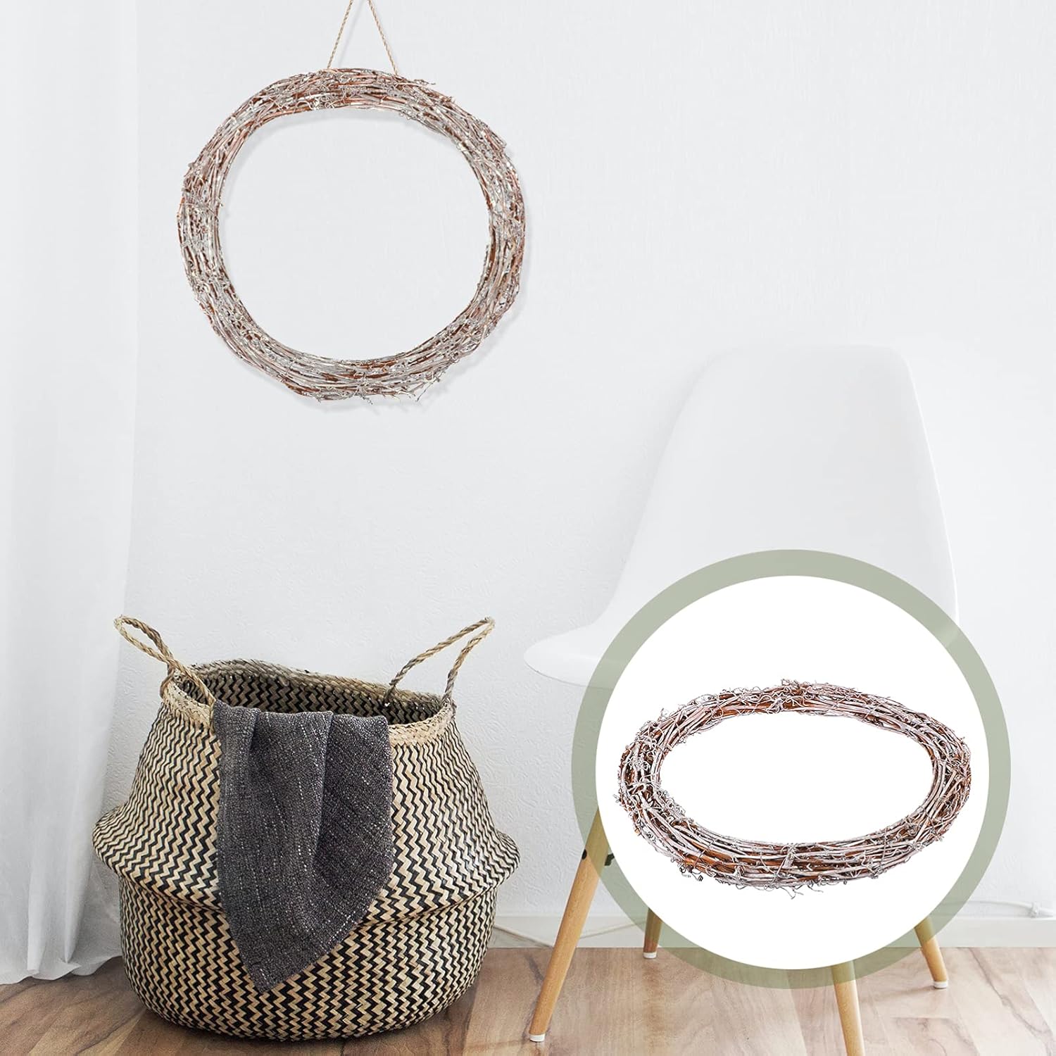 Circle Rattan Wreath DIY Supplies for Home Decor