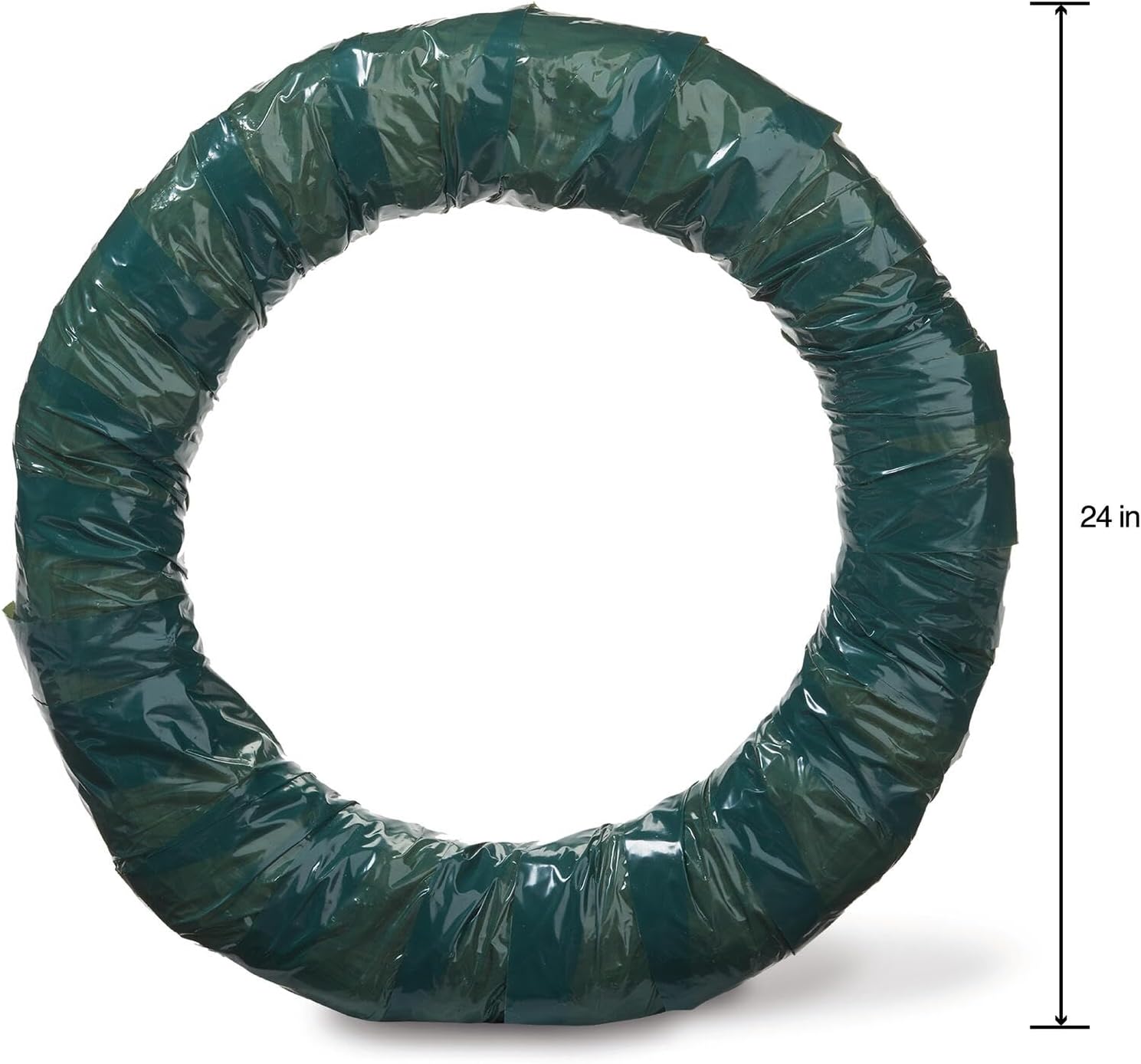 FloraCraft 24 Inch Green Plastic-Wrapped Wreath Form