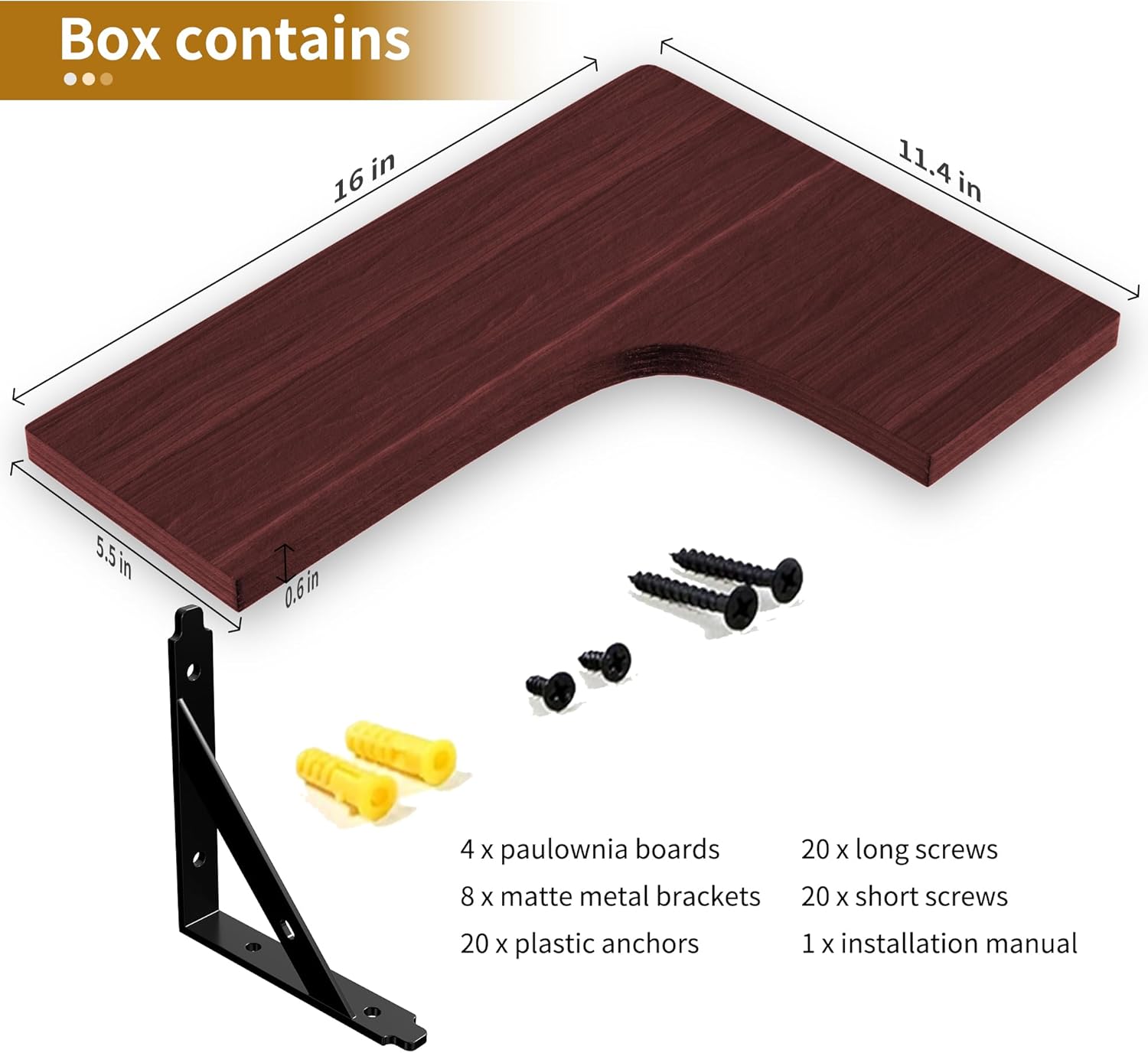 Corner Floating Shelves Set of 4 in Red