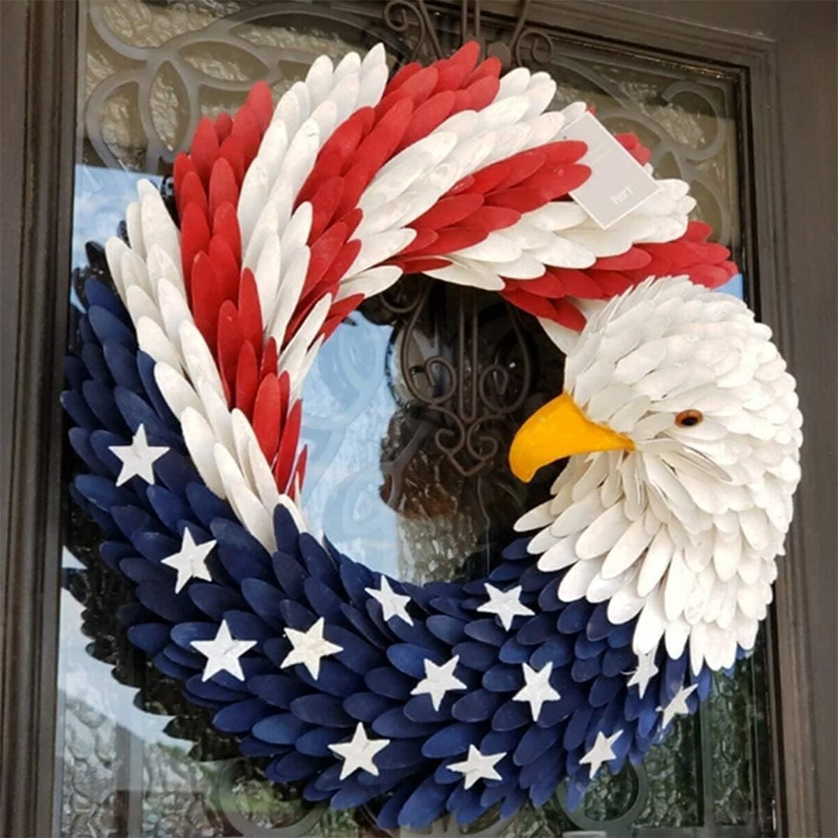 4th of July Patriotic Wreath with Eagle and Flag Design