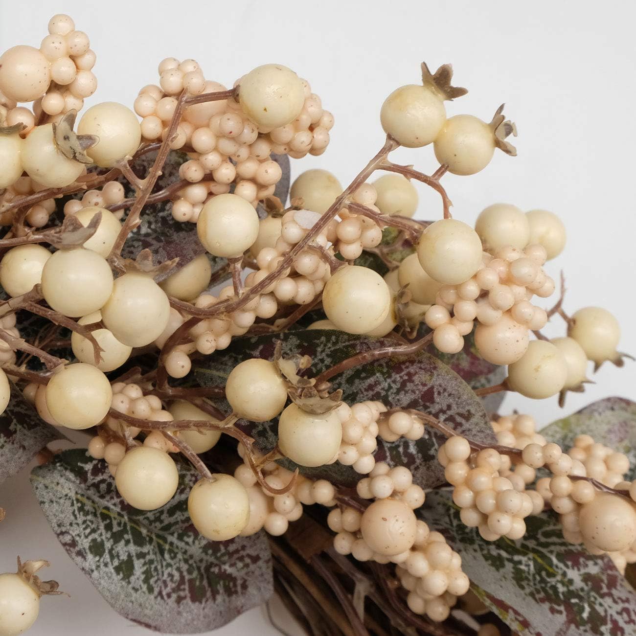 Idyllic Artificial Eucalyptus Leaf Wreath with White Berries