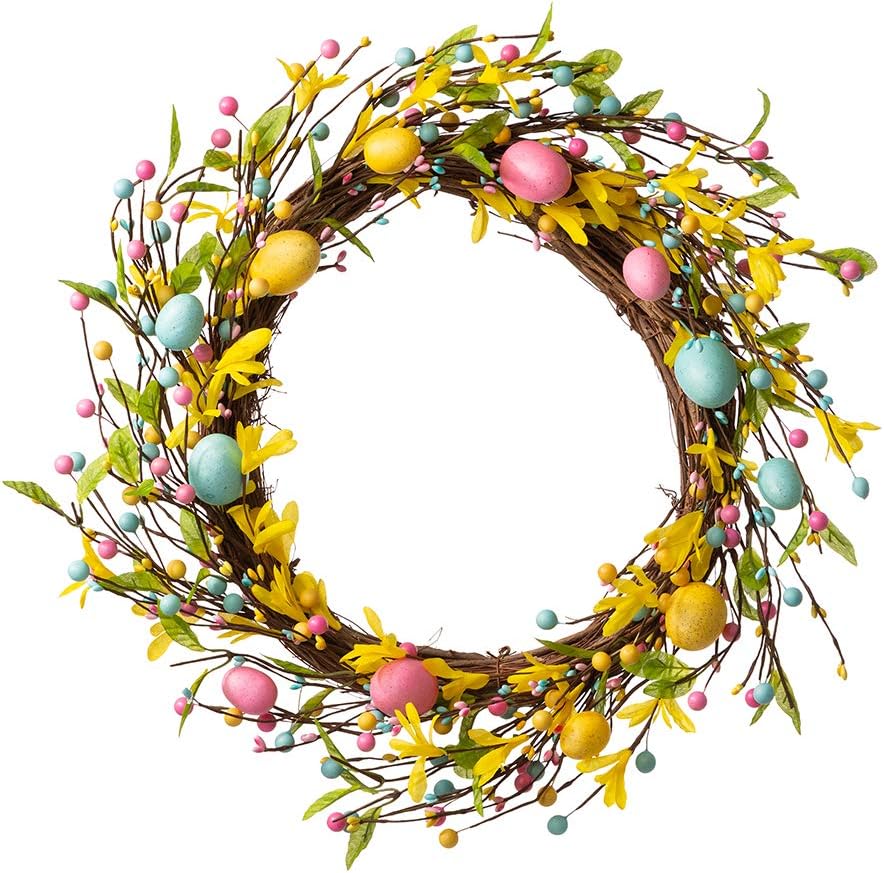 Glitzhome 22 Inch Easter Wreath Decor