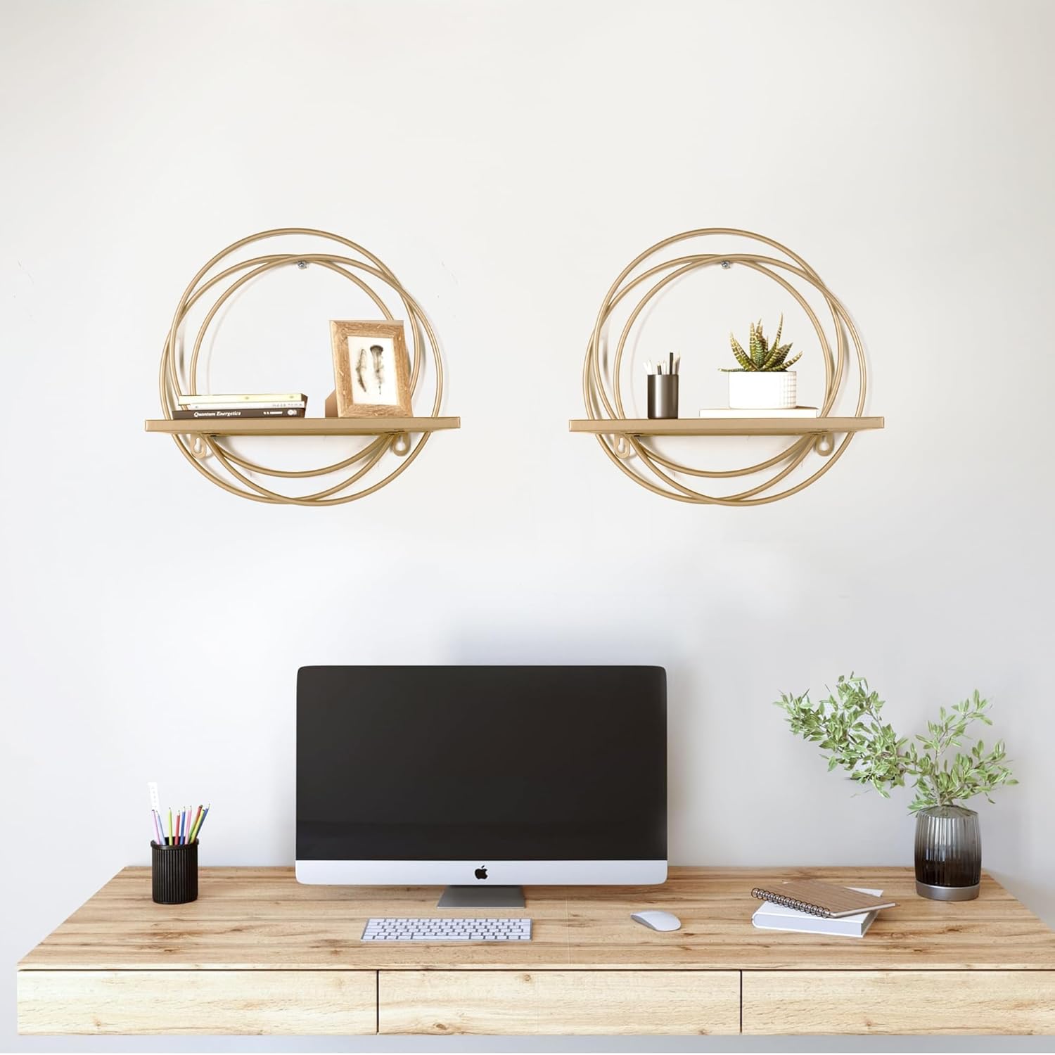 Oakrain Small Floating Shelves Set of 2 Wall Mount