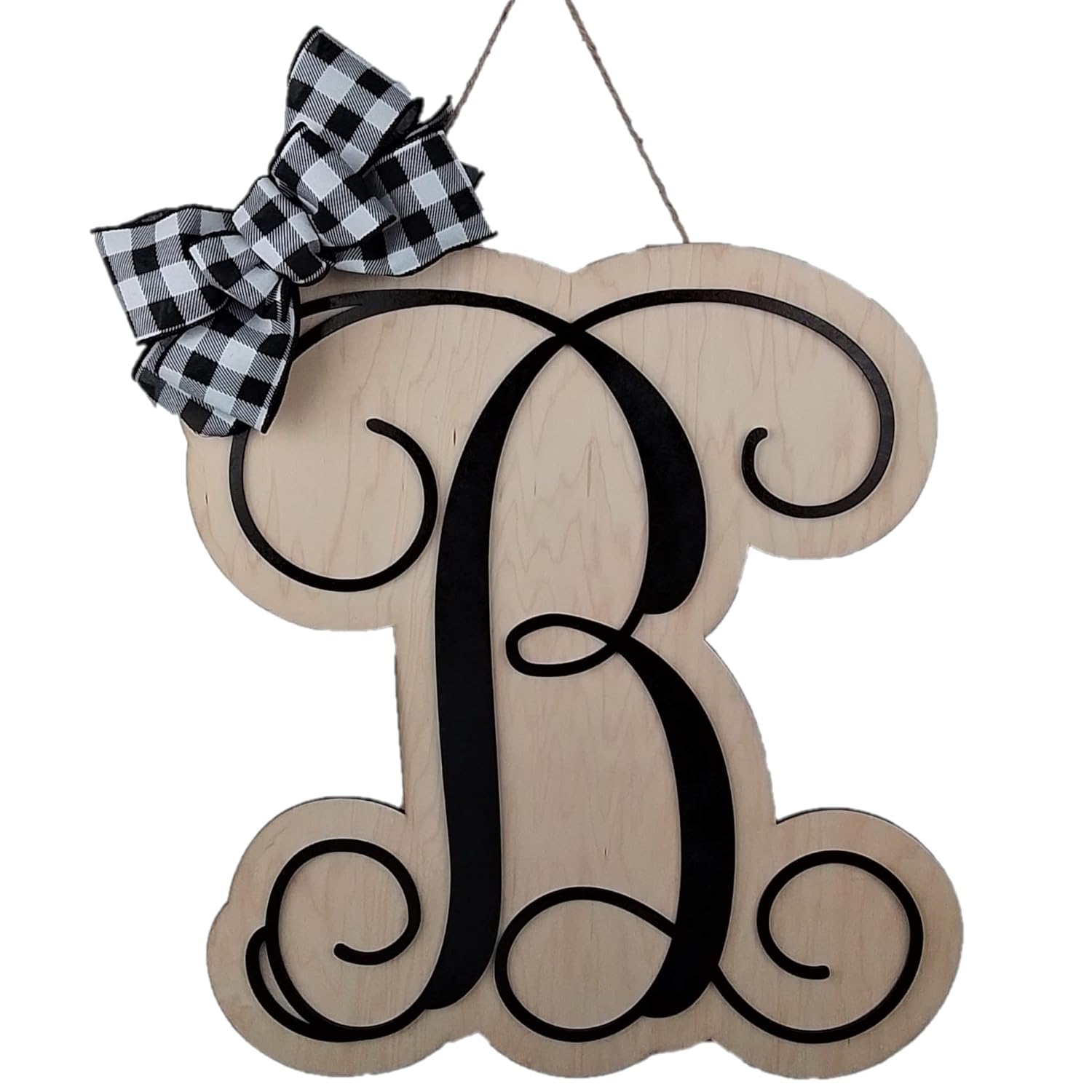Monogrammed Birthday Wreath with Bow - Custom Letters