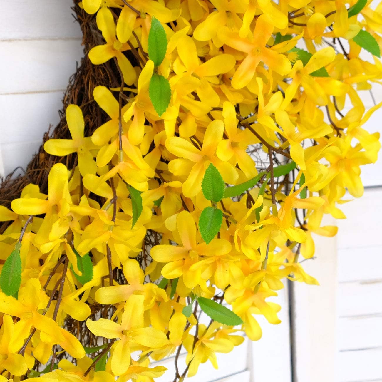 25 Inch Yellow Forsythia Spring Wreath for Front Door