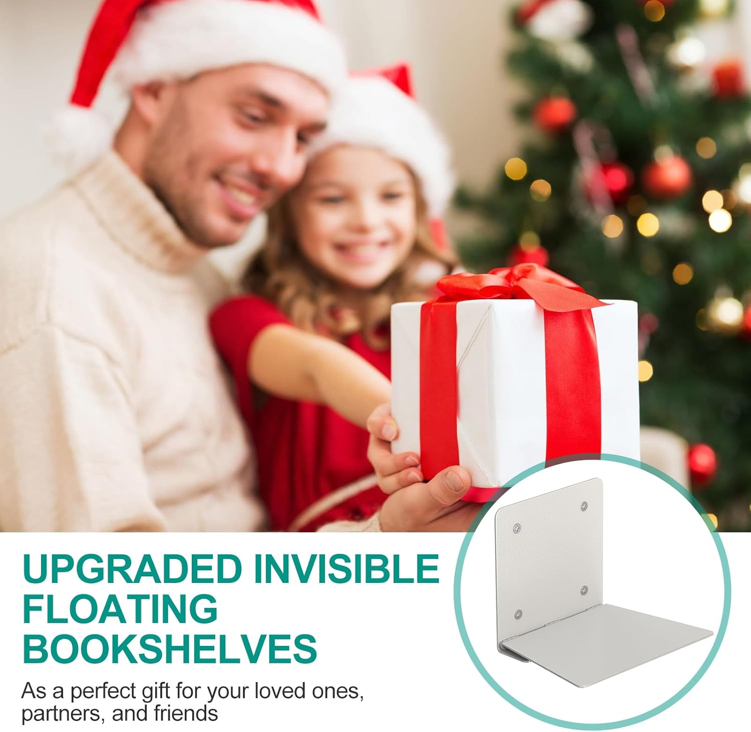 Eapele Floating Book Shelves Steel Hidden Bookshelf with Mounting Hardware Grey 4pcs