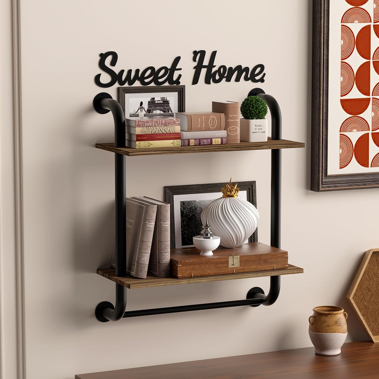 Tinpin 2-Tier Bathroom Floating Shelf Wall Mount 173 Inch