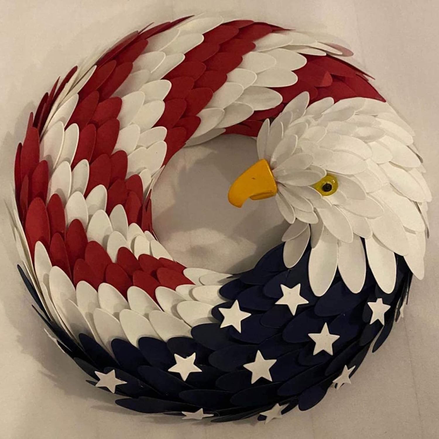4th of July Patriotic Wreath with Eagle and Flag Design