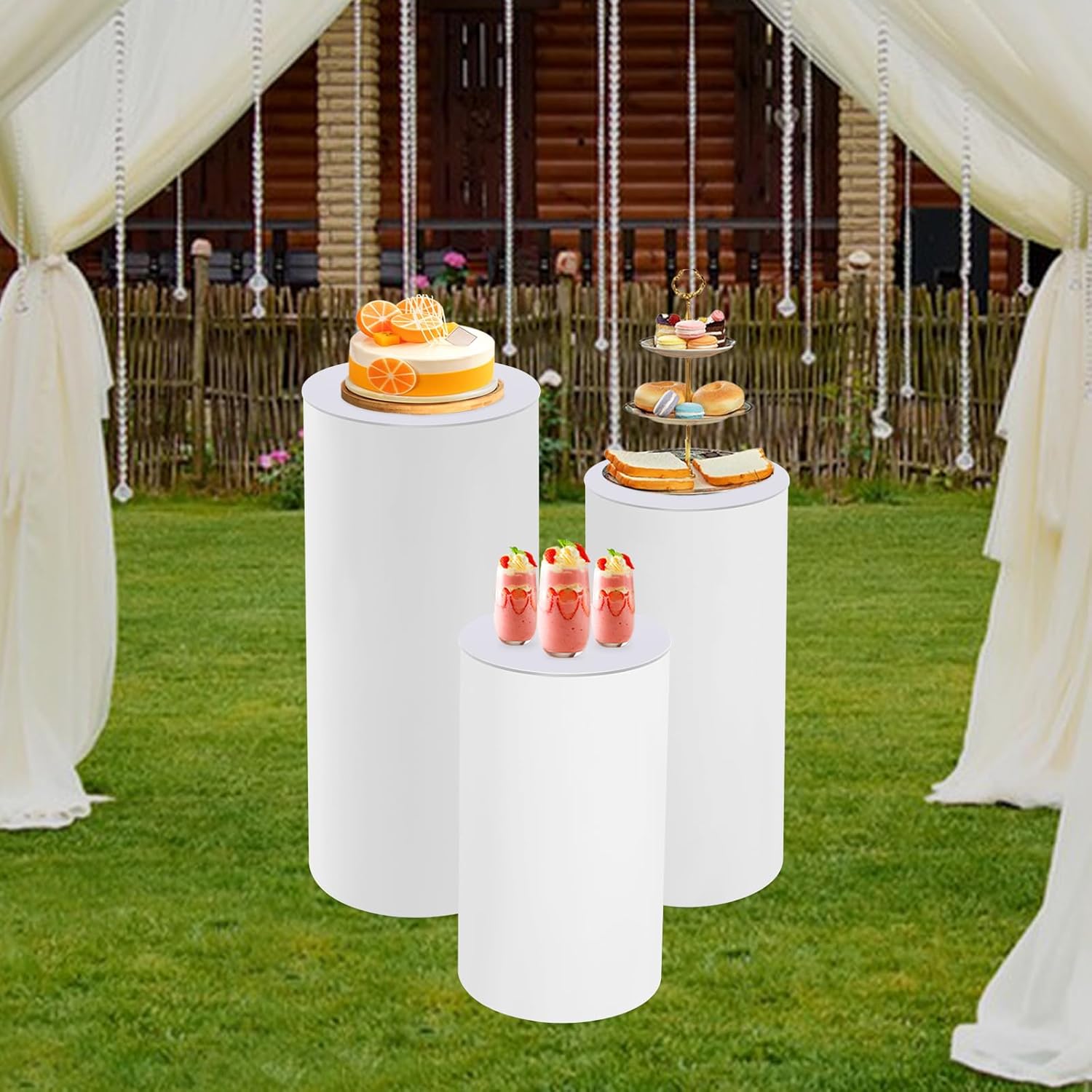 PERFERATE 3 Pcs Metal Cake Pedestal Stand