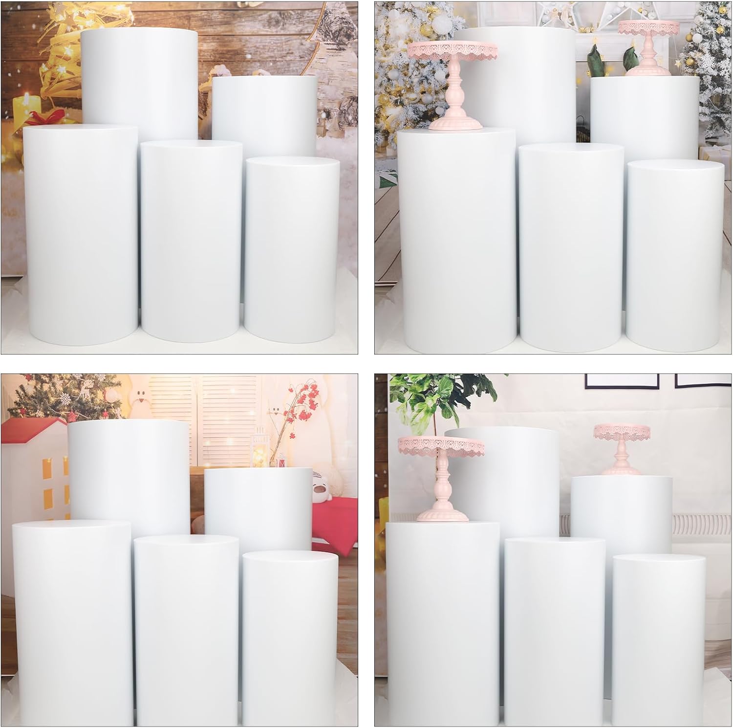 5Pcs Round Cylinder Pedestal Stands for Party Displays