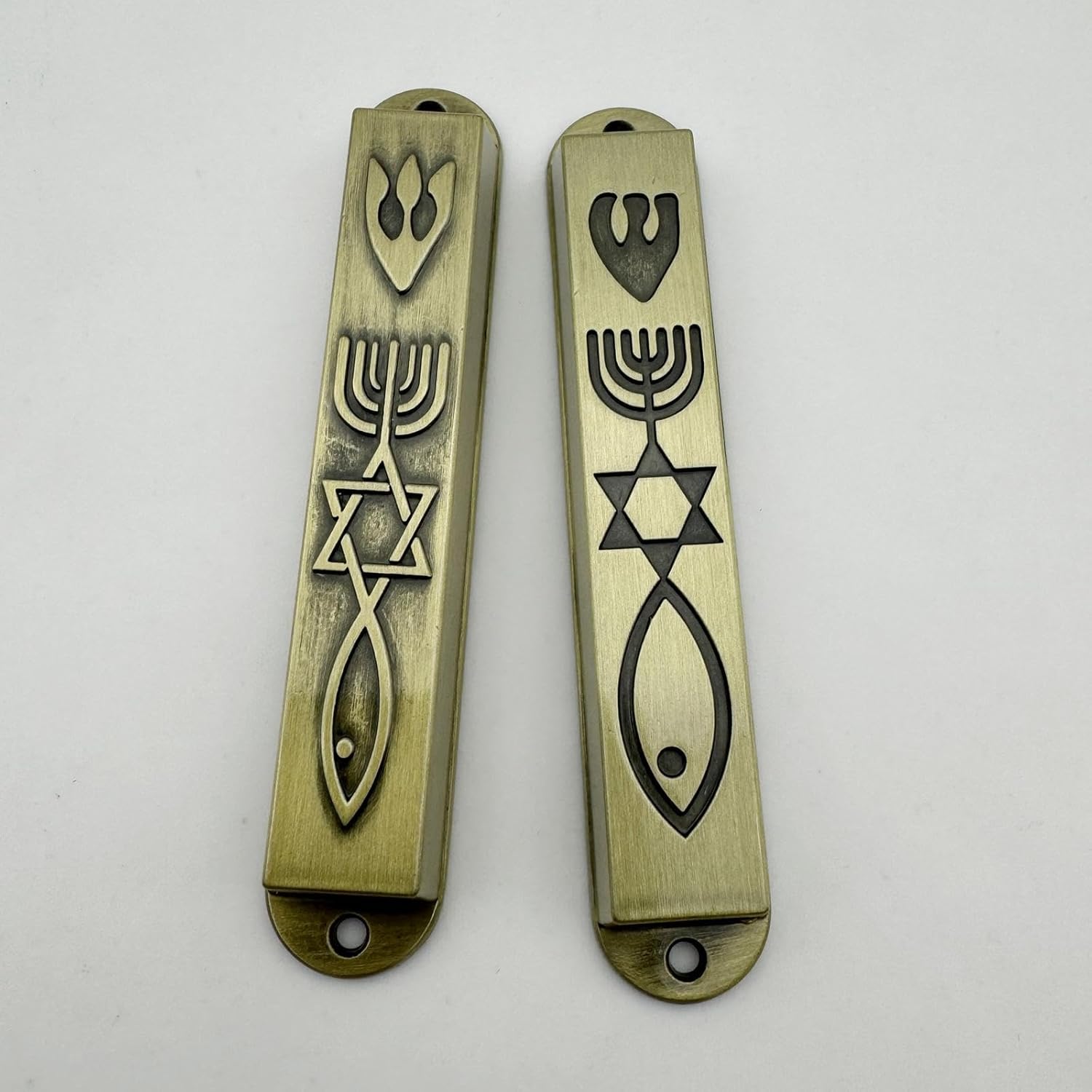 2 Pieces Modern Metal Mezuzahs Door Decor