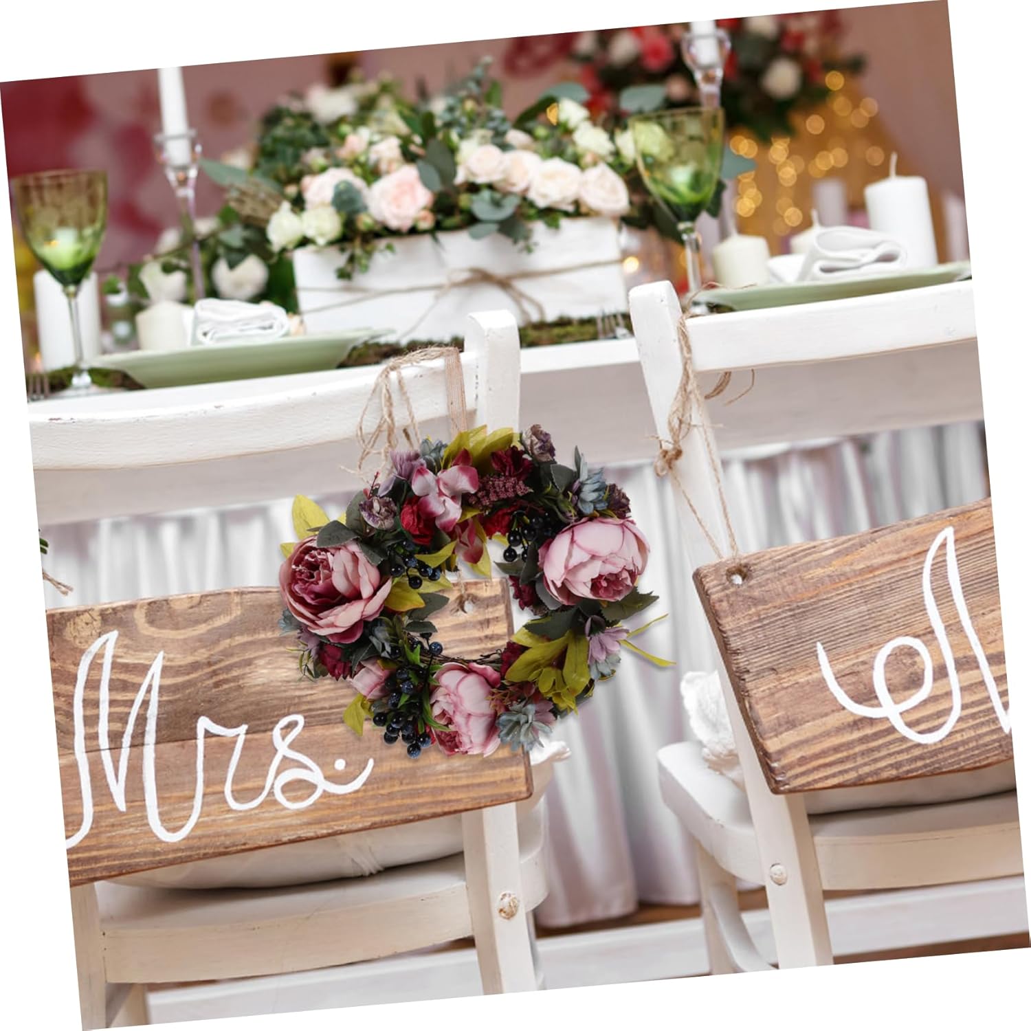 NUOBESTY Artificial Peony Wreath for Home Decor