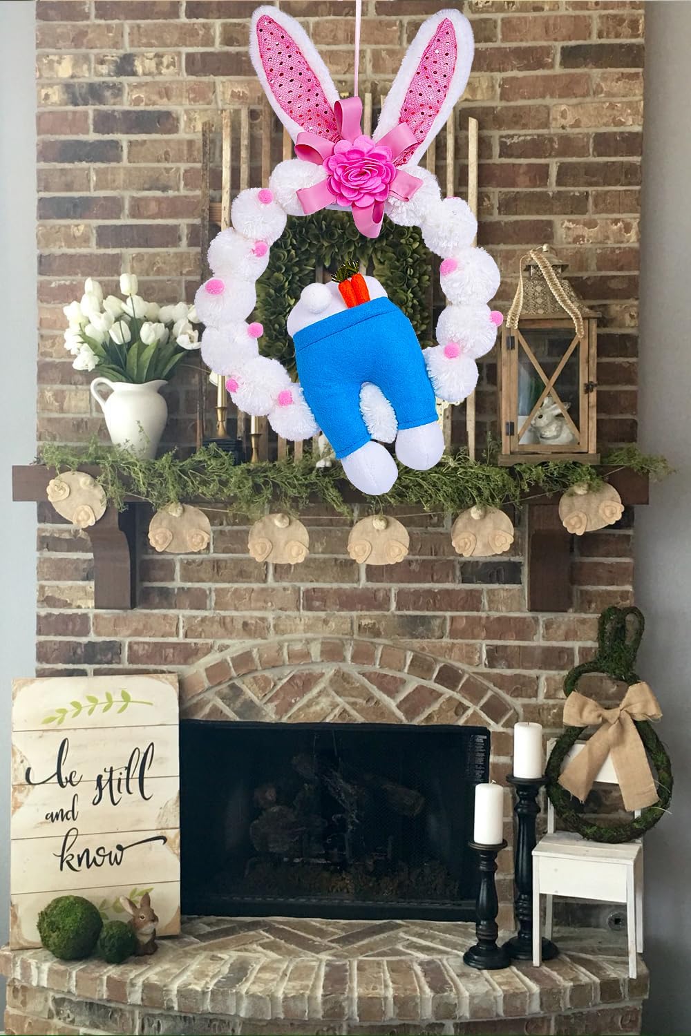 ALLYORS 21 Inch Easter Door Wreath