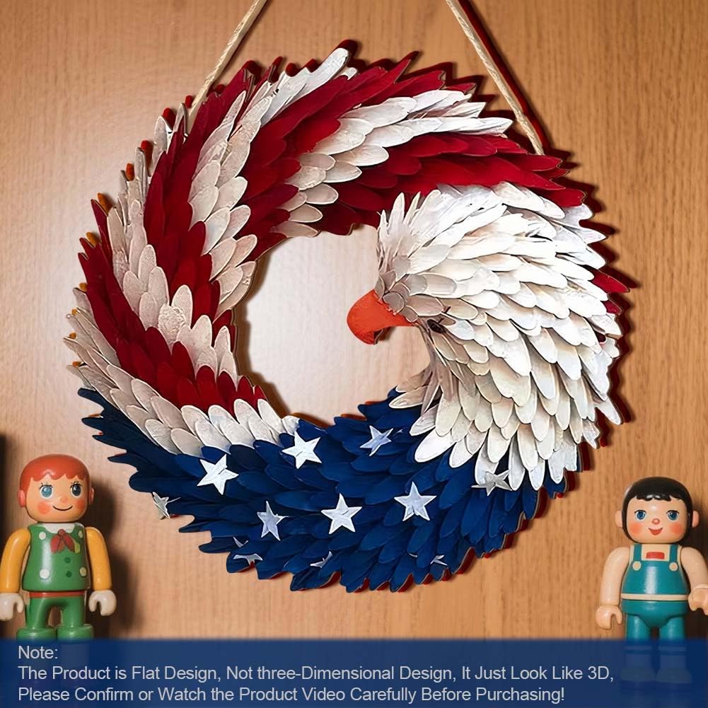 4th of July Patriotic Wreath Front Door Decor