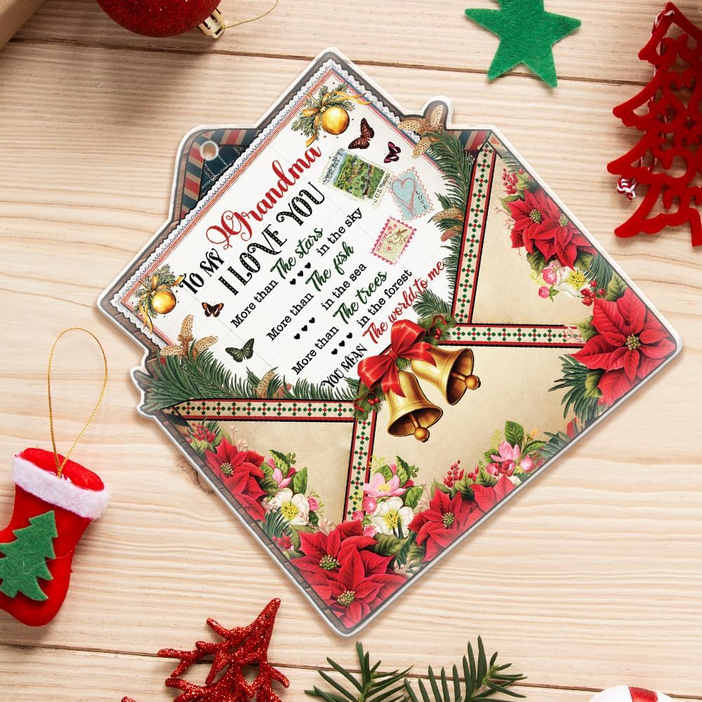 RABOWA Bell Merry Christmas Clear Acrylic Ornament