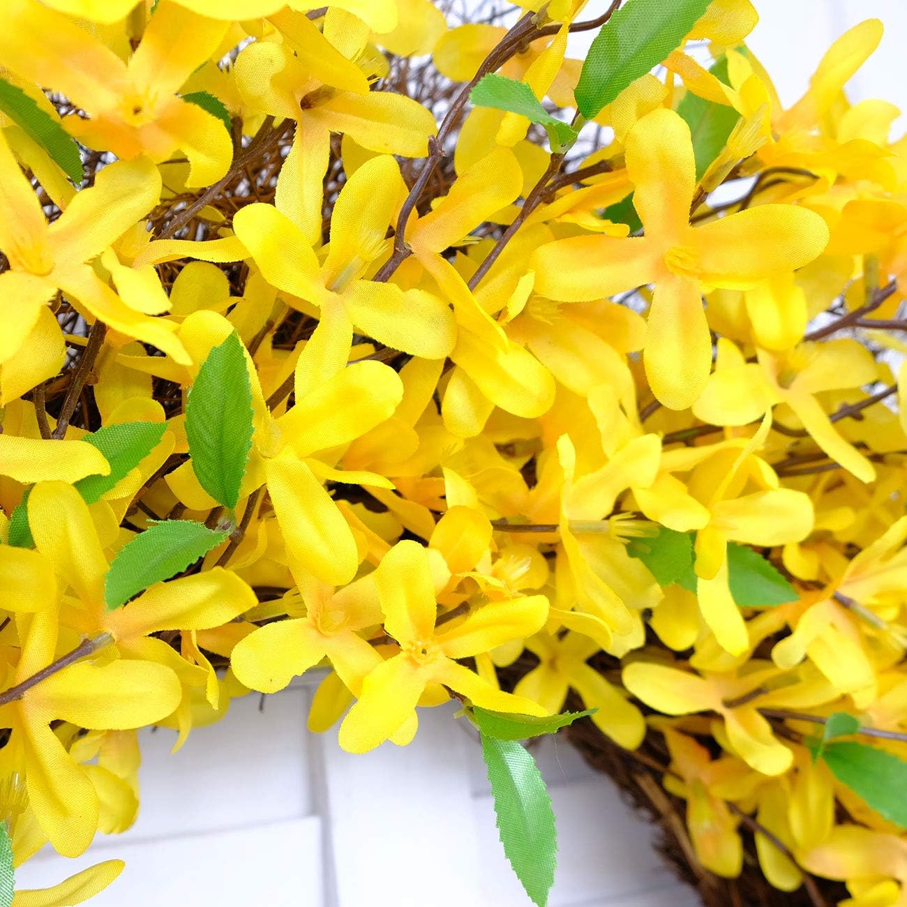 25 Inch Yellow Forsythia Spring Wreath for Front Door