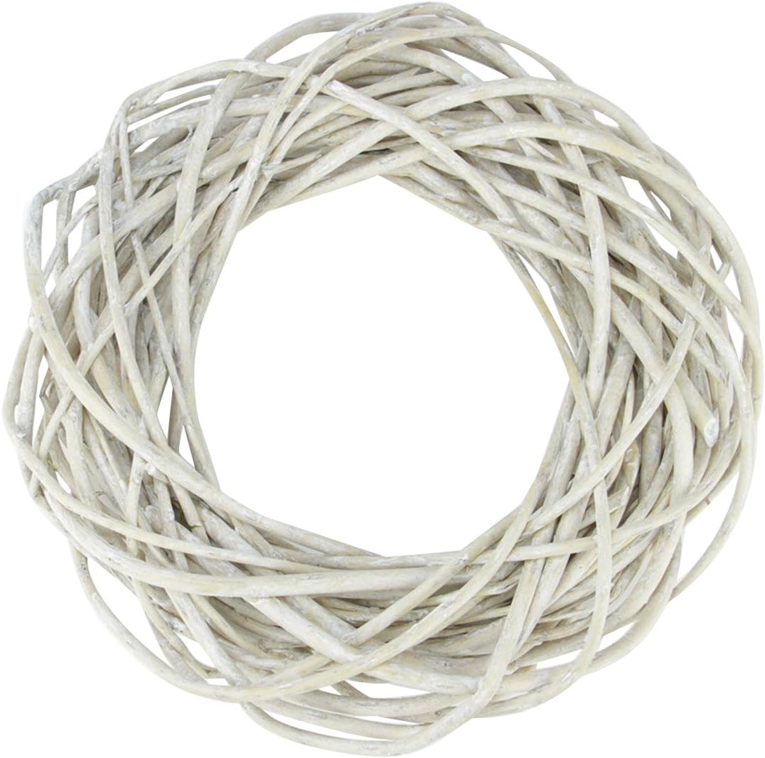 Northlight 12 Inch White Peeled Weeping Willow Artificial Spring Wreath