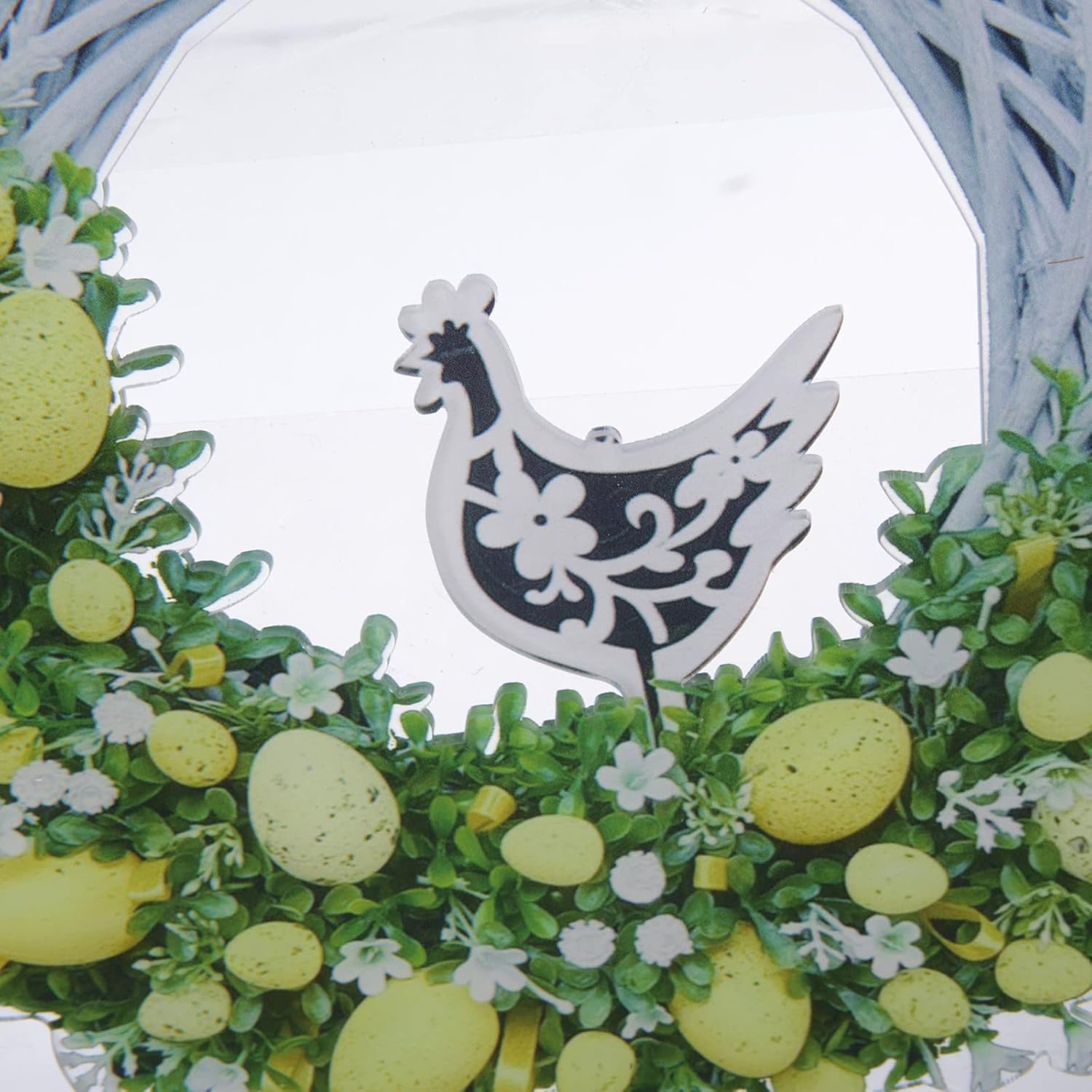 Easter Wreath with Bunny Garland and Boxwood Heart
