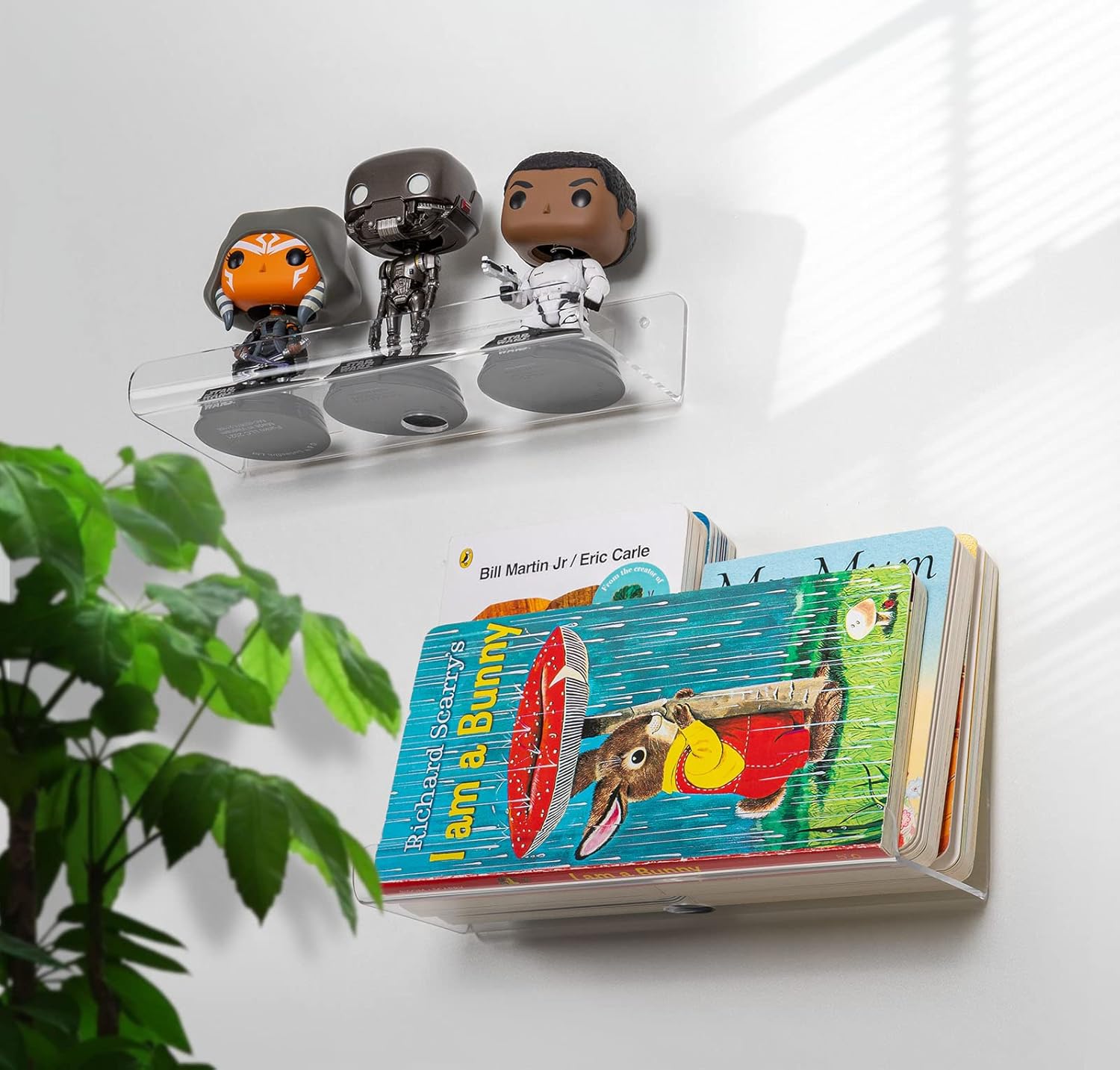 OAPRIRE 2 Pack Clear Acrylic Floating Shelves 10 Inch Set