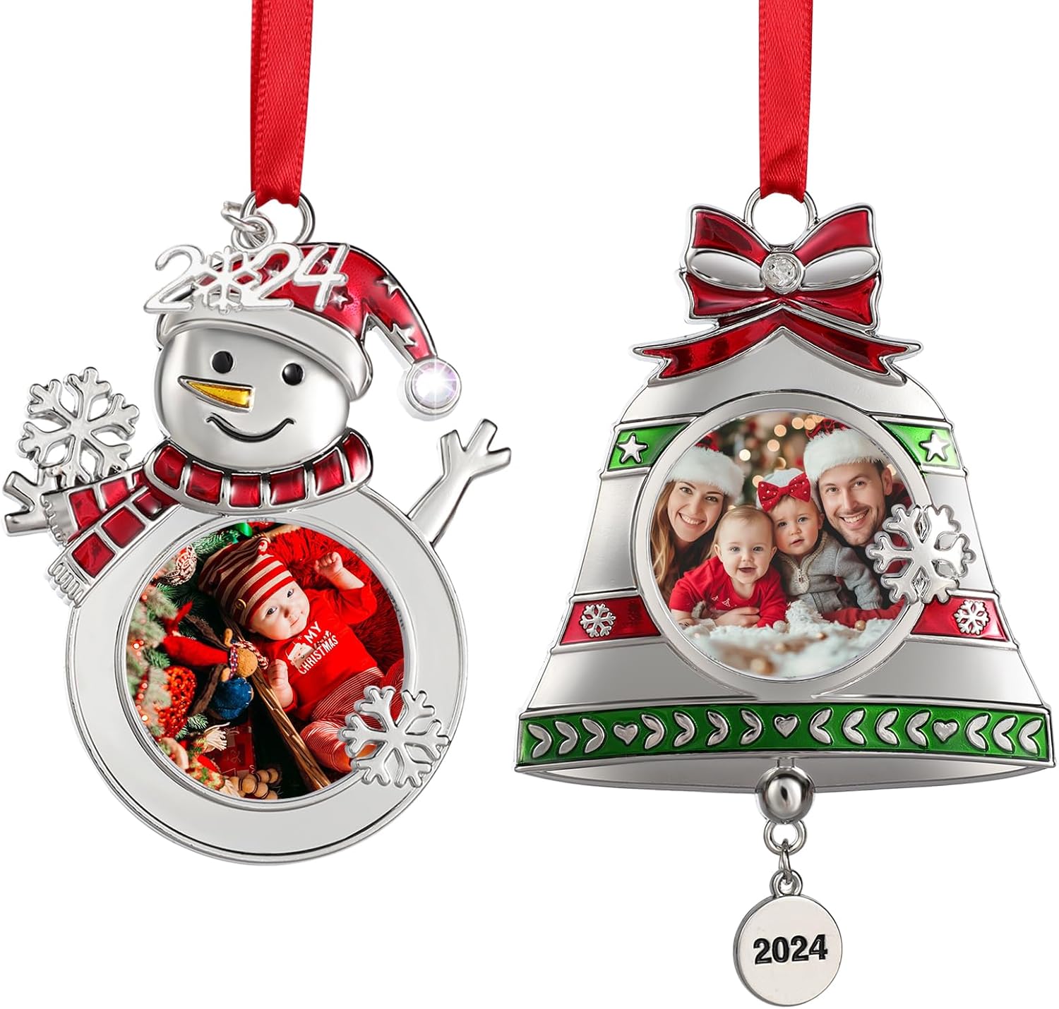 2024 Solid Metal Christmas Tree Ornament Set