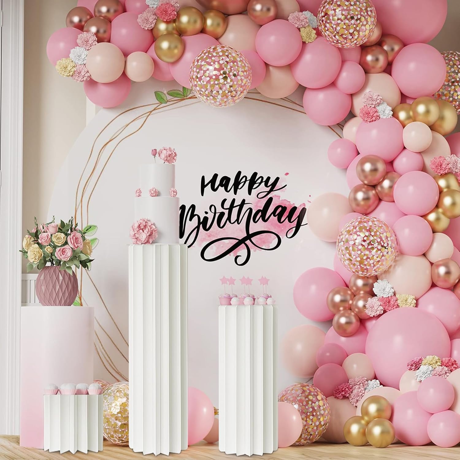 Cylinder Stands for Party Paper Pillars Cake Display Pedestal