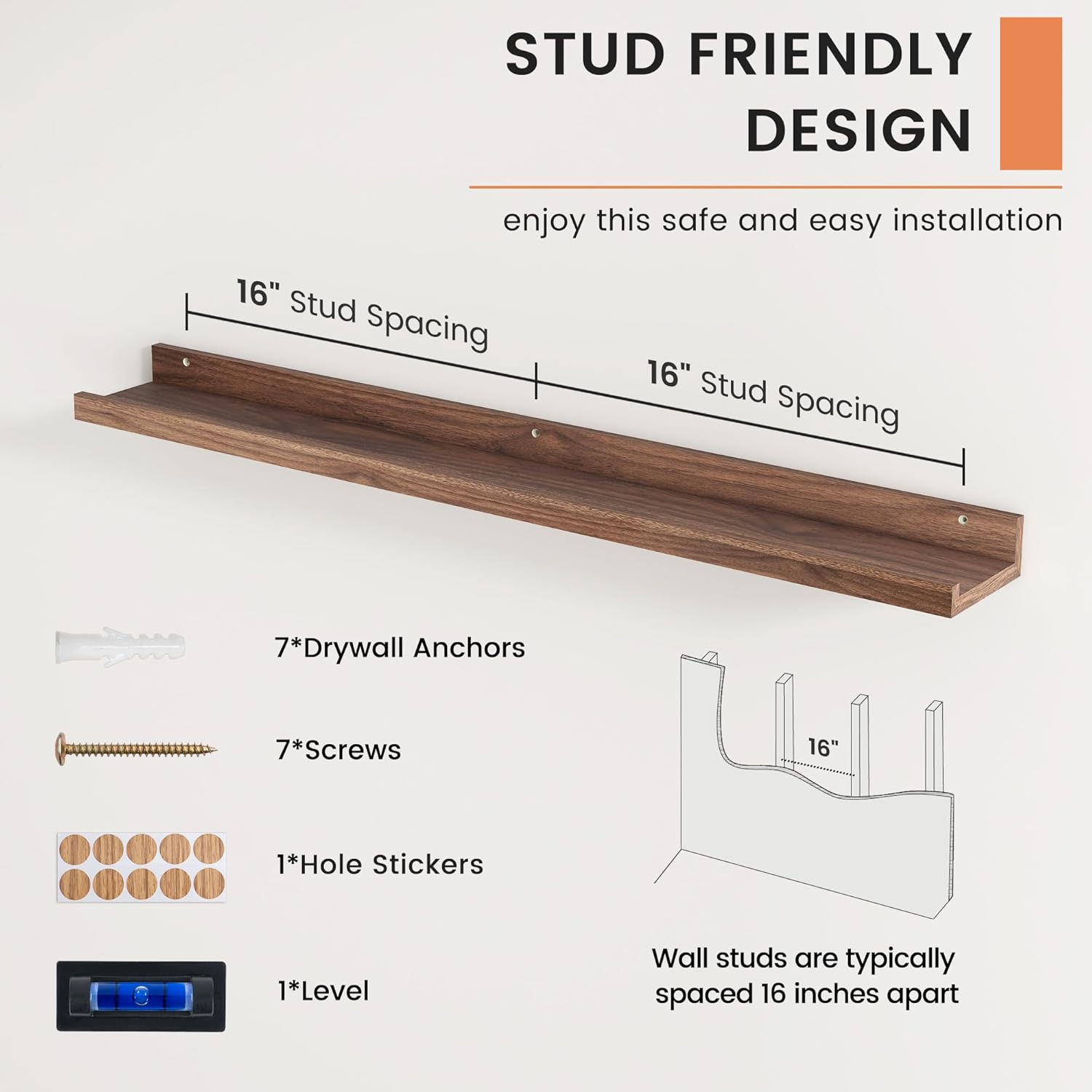FLYJOE Floating Shelves Set of 2 36 Inches