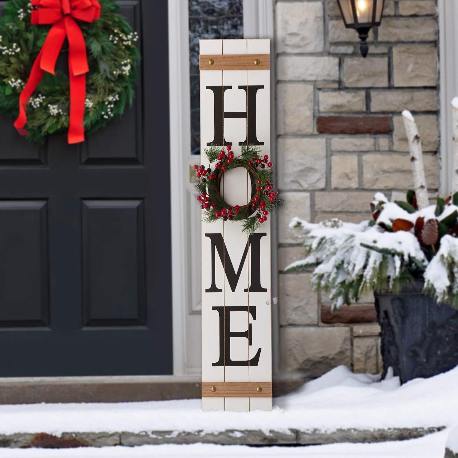 Glitzhome Wooden Rustic Farmhouse Wall Decor Welcome Sign