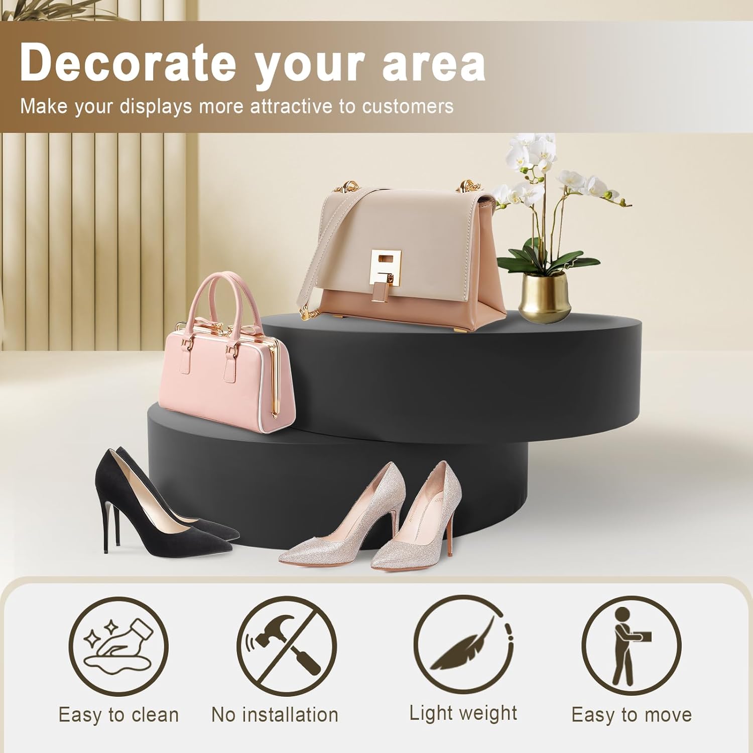 Jueraori 236x59in Round Display Pedestal Stand