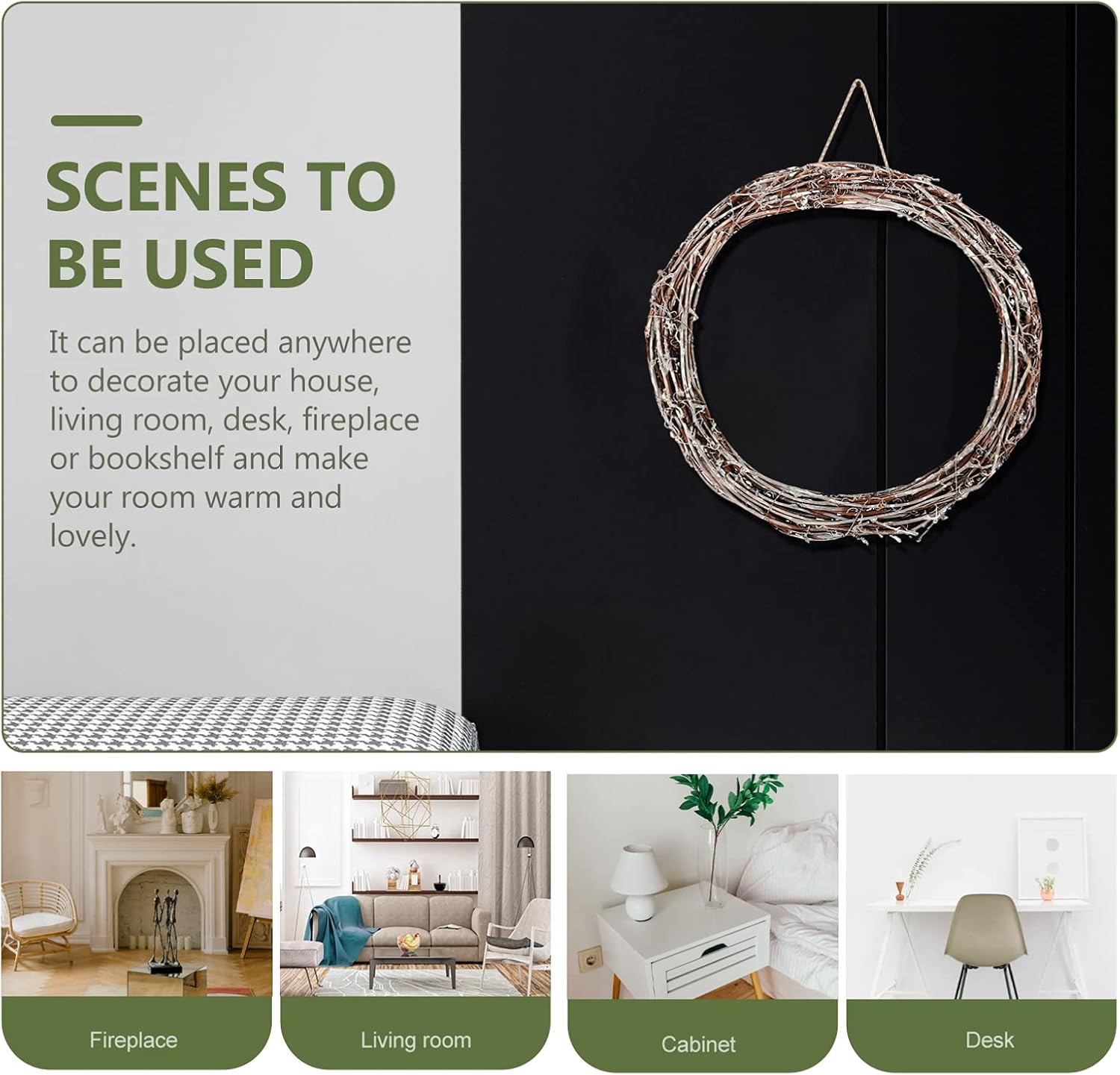 Circle Rattan Wreath DIY Supplies for Home Decor