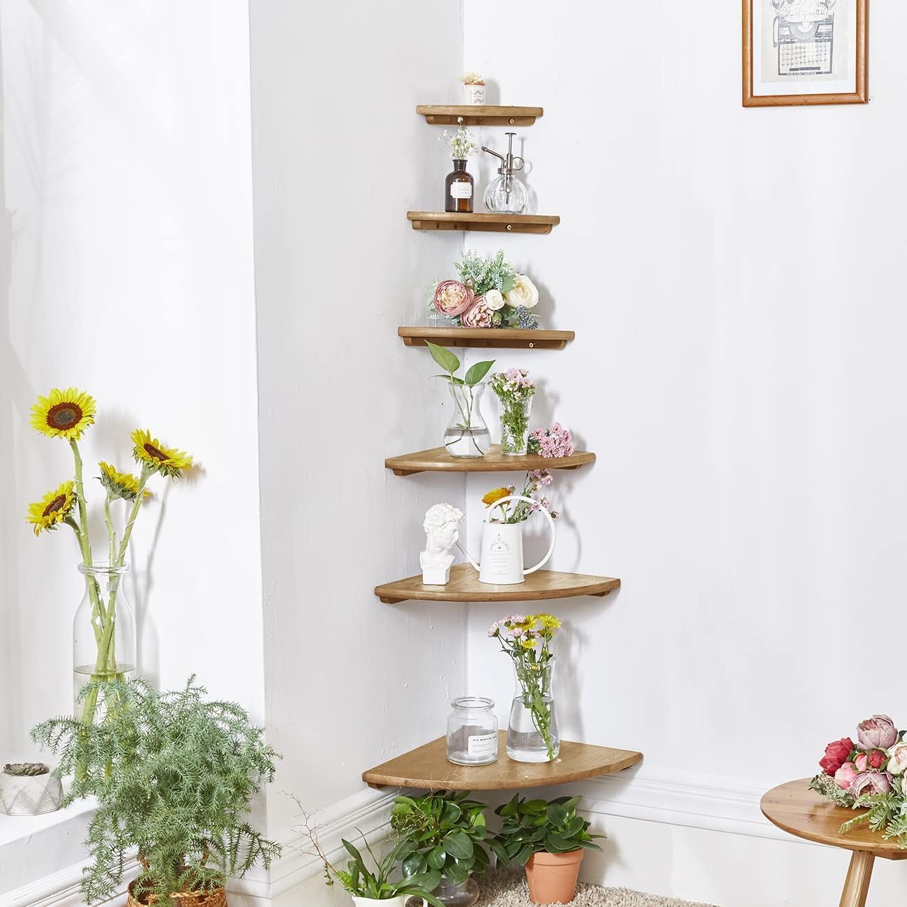 Conamily Corner Shelf Wall Mount Floating 90 Degree