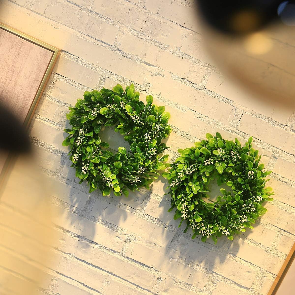 4 Pack Artificial Boxwood Wreaths 12 Inches